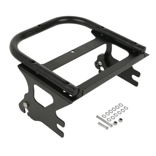 TCMT King Motorcycle Trunk Backrest Two Up Mounting Rack Fit For Harley Touring 1997-2008 Electra Glide Road Glide Street Glide Pack - color: No Speaker Holes: Style C Black Rack