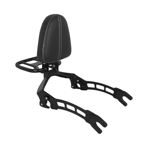 Motorcycle Upright Sissy Bar Backrest Passenger Seat Replacement for Indian Scout 2015-2024 Scout Sixty 2016-2024 Scout ABS 2019-2020 Detachable Backrest Luggage Rack - color: black+black