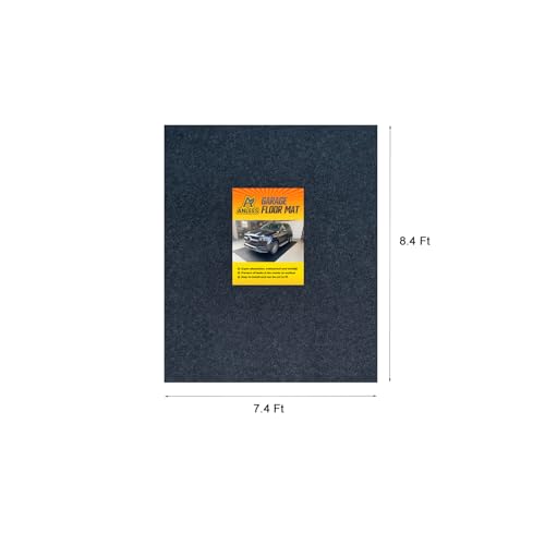 Garage Floor Mat, 7.4' x 8.4'-Absorbent Waterproof Parking Mat for Cars, SUVs & Motorcycles, Includes Installation Tape, Protects Concrete from Oil Drips, Mud, Snow and Tire Marks, Cut to Fit - size: 7'5" x 8'5" (Rectangular)