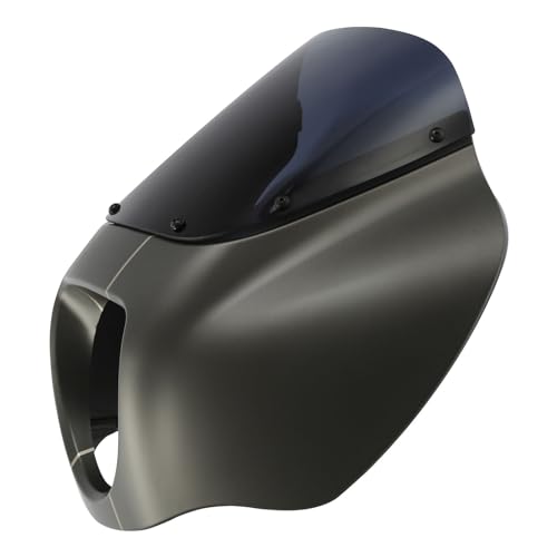 Front Headlight Quarter Fairing Windshield Fit For Harley Softail Low Rider FXLR Street Bob FXBB 2018-2020 Low Rider S FXLRS 2020-2025 Softail Standard FXST 2020-2024 Industrial Gray - color: Fairing Industrial Gray #5