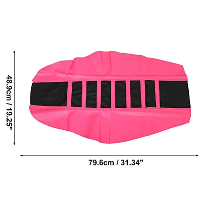 X AUTOHAUX Universal Motorcycle Pit Dirt Bike Faux Leather Soft Seat Cover Anti Slip Seat Cushion Pink Black 1Pcs - color: Pink