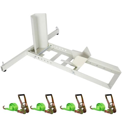 Motorcycle Wheel Chock Stand 1800 lb Capacity, Adjustable Motorcycle Front Wheel Chock with 4 Ratchet Tie Downs, Heavy Duty Steel for Trailer Truck Garage