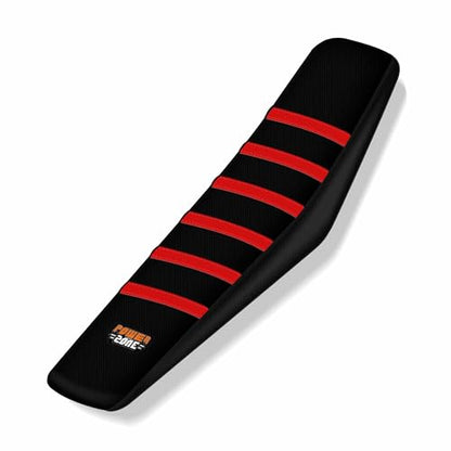 Motorcycle Dirt Bike Seat Cover Compatible with Yozma IN10 Universal Dirt Pit Motocross Rubber Seat Cushion (Black Red Ribs) - color: Black Red Ribs