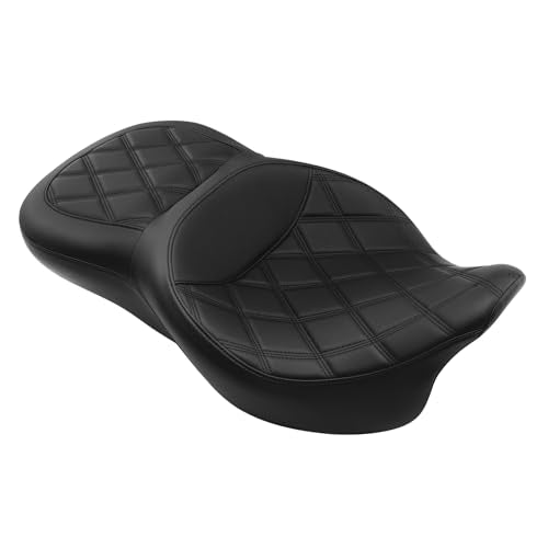 C.C. RIDER Driver& Passenger Gel Seat Fit For Harley Touring 2009-2023 Road Glide Street Glide Road King Electra Glide and 2009-2022 CVO Models, Mammock Seat Extended Reach Seat - color: 11# GEL Black