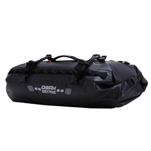 Waterproof Duffel& Luggage Bag - Motorcycle Dry Bag Tail Saddle Bags with Roll Top Closure,Large Storage Space,for Camping, Kayaking, Fishing & Traveling(Black, 20L) - color: Black, size: 20L