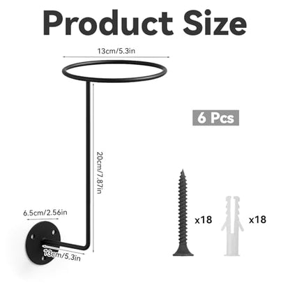 6PCS Motorcycle Helmet Rack, Metal Wall Mount Helmet Holder Stand Display Rack Multifunctional Space-Saving Ball Rack for Cap Hat Wig Riding Jacket Coat