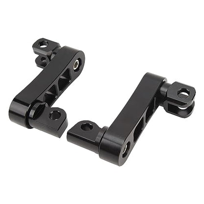 Motorcycle Foot Peg Highway Bracket – 360° Adjustable Aluminum Extension for Touring (Black) - color: Black