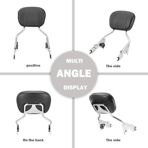 Dasen Detachable Sissy Bar Compatible with Harley Touring, Passenger Backrest Quick-Release Fit Touring Road Glide Street Glide Electra Glide Road King 2009-2025 Chrome