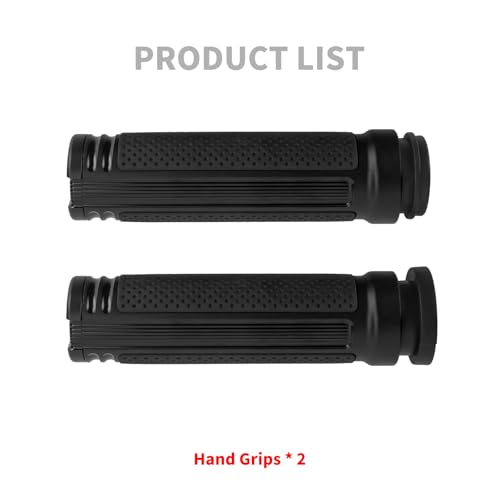 Motorcycle Hand Grips 1" Electronic Throttle Handlebar Grips Fit for Touring Trike 2008-2025 Softail 2016-2024 FLHR FLHTC FLHT FLFB FXFBS FXLR (All Black)