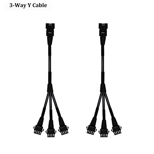 RGB LED Extension Cables, 4PCS 5 Feet Extension Cables and 2PCS 3 Way Y Splitter for Motorcycle LED Strips, Underglow Neon Accent Light Kit, Rock Light Extension Wire Cord