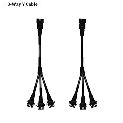 RGB LED Extension Cables, 4PCS 5 Feet Extension Cables and 2PCS 3 Way Y Splitter for Motorcycle LED Strips, Underglow Neon Accent Light Kit, Rock Light Extension Wire Cord