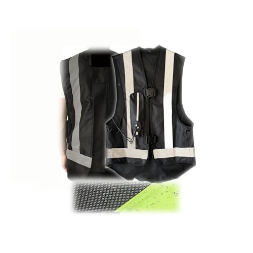 Motorcycle Airbag Vest For Unisex Riders In Equestrian And Sports Adjustable, Breathable, Reflective Jacket(Preto,3X-Large) - color: Preto, size: 3X-Large