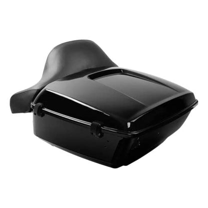 TCMT King Motorcycle Trunk Backrest Pad Two-Up Mount Rack Fit For Harley Touring 1997-2008 Electra Glide Road Glide Street Glide Pack - color: With Speaker Holes: Style I Chrome Rack