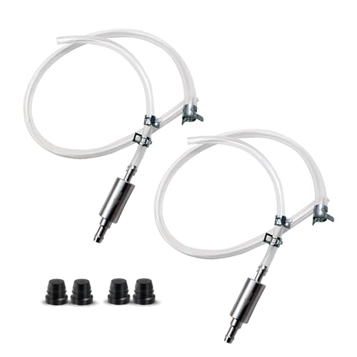 Brake Bleeder Hose- One Way Check Valve Tube Deflation Kit with with Nozzle Cap & Metal Clamp for Motorcycle Clutch (2pack)