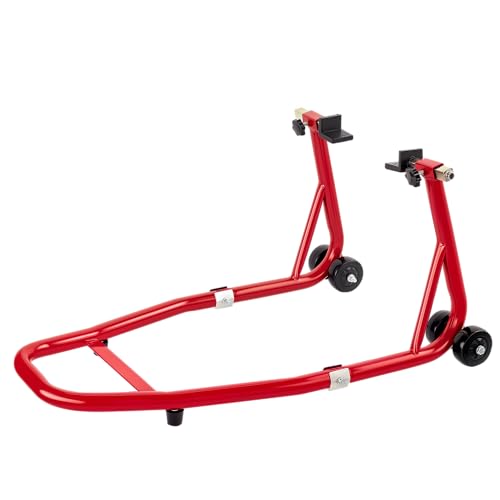 Universal Motorcycle Stand Front Rear Combo, 1000 LBS Heavy Duty Wheel Lift Stands with U Adjustable Swingarm, fits for Diversity of BMW, Suzuki, Yamaha, Honda, Kawasaki, Red - color: Red-2pcs