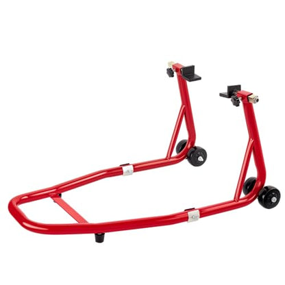 Universal Motorcycle Stand Front Rear Combo, 1000 LBS Heavy Duty Wheel Lift Stands with U Adjustable Swingarm, fits for Diversity of BMW, Suzuki, Yamaha, Honda, Kawasaki, Red - color: Red-2pcs