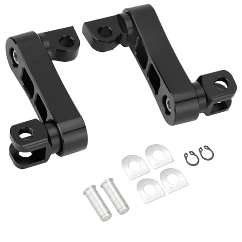 Motorcycle Male Mount Foot Peg Extensions Passenger Highway Pegs Clamp Support Brackets Adjustable Black Replacement for Harley Dyna Softail Touring Sportster Road King Street Glide Road Glide - color: Black