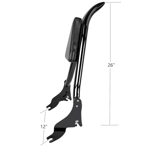 Detachable Sissy Bar Passenger Backrest for Harley Touring Road Glide Road King CVO Street Glide Electra Glide Ultra 2009-2025 (26" Black) - color: Black, size: 2009-2024