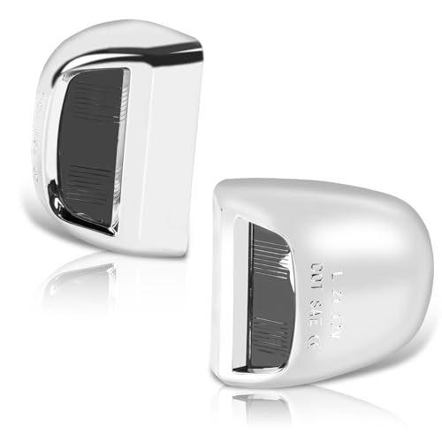 License Plate Light Housing - Tag Lamp Lens Chrome Housing | Compatible with Chevy Silverado GMC Sierra 1500 2500 3500 Yukon XL Suburban Tahoe Avalanche Cadillac, Pack of 2 - color: Chrome Silver