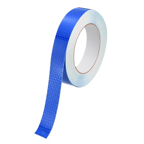MECCANIXITY Reflective Tape, 1" x 66 Ft Night Safety Caution Warning Tapes Adhesive Tapes Waterproof PVC Marking Stickers for Trailers Motorcycle Steps Floor Boats Floor, Blue - color: Blue, size: 1 Inch x 66 Ft