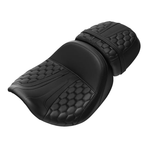 C.C. RIDER Low-Profile Rider&Passenger Seat Fit for Harley Touring 2023-2025 CVO Street Glide FLHXSE CVO Road Glide FLTRXSE 2024-2025 Street Glide FLHX Road Glide FLTRX FLTRXSTSE - size: 03# Black