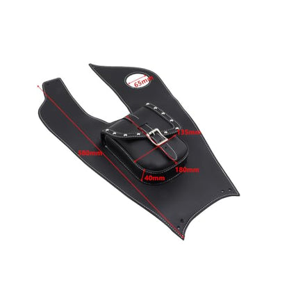 Motorcycle Black Artificial Leather Tank Cap Panel Bag Gas Tank Bag For Yamaha V-Star XVS650 1999-2007