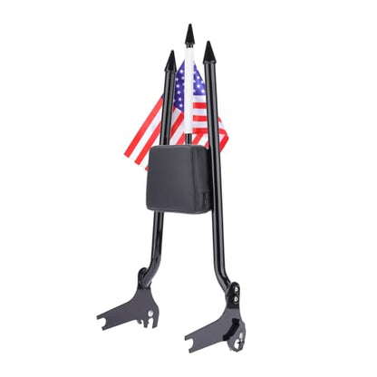 27 inch Motorcycle Rear Passenger Sissy Bar Backrest, Detachable Cushion Pad Fit for Harley Touring Road King Street Glide Road Glide Electra Glide 1997-2008 (Black) - color: Black