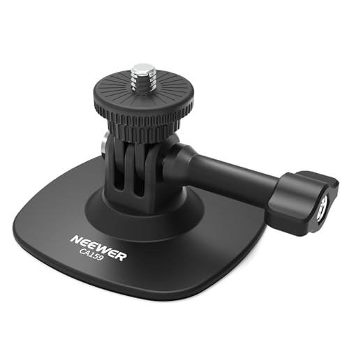 NEEWER Adhesive Mount Compatible with Insta 360 GoPro DJI AKASO Action Camera, 180° Tilt Flexible Car Helmet Holder Base Adapter for POV Video Recording Live Streaming, for 1/4" Accessories, CA159 - style: CA159（1-Pack）