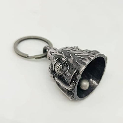 Dream Apparel Motorcycle Bell Guardian Angel Drive Away Gremlin, Biker Bell for Men Women Rider Riding, Good Luck Gift - color: Dog and Fire Dept