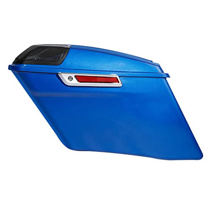 HR3 Electric Blue 4" Stretched Hard Saddlebags w/Speaker Lids Compatible with 2018 Street Glide FLHX (Replace for OEM) - color: Electric Blue