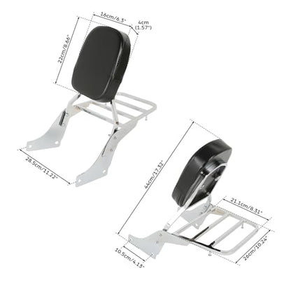 SLMOTO Sissy Bar Backrest Set Luggage Rack Pad Fit for Honda Shadow ACE 1100 VT1100 Shadow SABRE 1100 ACE VT1100 - color: Fit for Honda Shadow