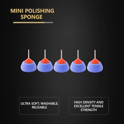 SPTA Blue Medium Cut Mini Drum Polishing Pad Sets with 1/8" Shank,5Pcs Orange Flexible Shaft Drum Detailing Polishing Pad Set for Small Area for Flexible Shaft & Drill Attachment-PT193-5 - color: 5Pcs Blue T80 Medium Cut Drum Pad, style: Flat Pad