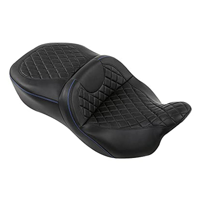SLMOTO Hammock Motorcycle Drive Seat - Gel Motorcycle Seat Cushion fit for Harley Touring Road King Street Glide Road Glide Electra Glide 2009-2023 Blue - color: Gel Style B Blue