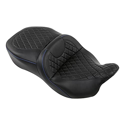 Hammock Rider Seat, SLMOTO Motorcycle Drive Passenger Seat, Motorcycle Cushion Fit For Harley Street Glide FLHX Road King 2009-2023 Road King Special FLHRXS 2017-2023 Ultra Limited FLHTK 2014-2025 - color: A Style Red