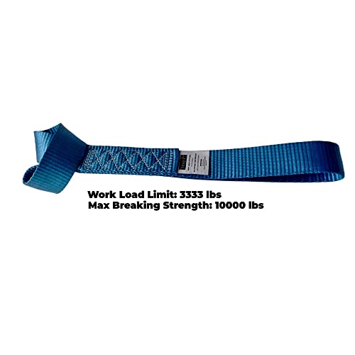 Heavy Duty Soft Loop Tie Down Straps (4PK) 1.5 inches 18 inches 10,000 LBS Breaking Strength Soft tie downs for Motorcycle, ATV, UTV, Bicycle and Trailer - color: blue