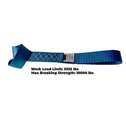 Heavy Duty Soft Loop Tie Down Straps (4PK) 1.5 inches 18 inches 10,000 LBS Breaking Strength Soft tie downs for Motorcycle, ATV, UTV, Bicycle and Trailer - color: blue