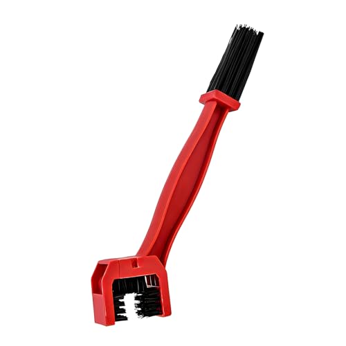 Sun Walker Motorcycle Chain Brush, Double-Ended Motorbike Cleaning Tool with Three-Sided Bristles, Plastic Chain Scrubber Dirt Removal Tool for Motorcycle Bicycle Mountain Bike (Red) - color: Red