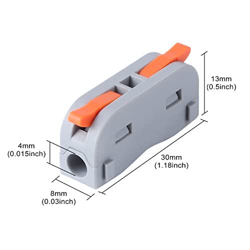 XHF 60pcs White Lever Connectors, Electrical Wire Terminals for Any Circuit, Inline Splices 28-12 AWG (SPL-1) - color: White