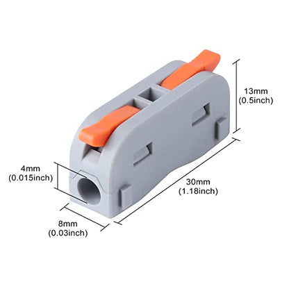 XHF 60pcs White Lever Connectors, Electrical Wire Terminals for Any Circuit, Inline Splices 28-12 AWG (SPL-1) - color: White