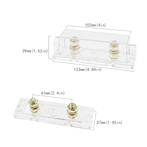 8Pcs ANL Fuse Holder Automotive Heavy Duty Fuse Block Replacement with Clear Insulated Cover for Car Audio System Amplifier Inverter CFH-ANL-QTM1 - color: CFH-ANL-QTM1