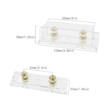 8Pcs ANL Fuse Holder Automotive Heavy Duty Fuse Block Replacement with Clear Insulated Cover for Car Audio System Amplifier Inverter CFH-ANL-QTM1 - color: CFH-ANL-QTM1