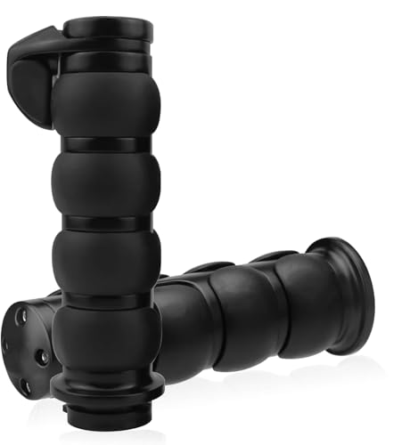 LKV 1 Inch Motorcycle Grips for Cable Throttle Handlebars – Fits Select Harley Sportster 883/1200 (Cable Throttle Only), Dyna & Touring Models | Not for Electronic Throttle - color: Style5-Black