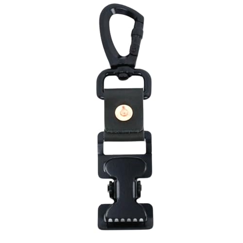 Leather Glove Clips with Metal Hooks - Work Glove Holders for Duty Belts, Electricians And Filming Work Construction - color: Black