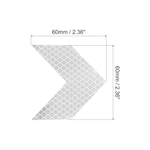 PATIKIL Reflective Stickers, 20 Pack 2.36 x 2.36 Inch Waterproof Adhesive High Visibility Night Caution Warning Arrow Shape Safety Tape Reflector for Trucks Trailers Cars, White - color: White