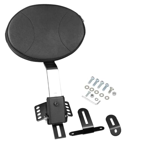 AUFER Adjustable Plug-in Driver Rider Backrest Compatible With For 1997-2026 Harley Touring Road King Street Glide Road Glide Electra Glide Models Driver Backrest - size: Double Line Style (Chrome)