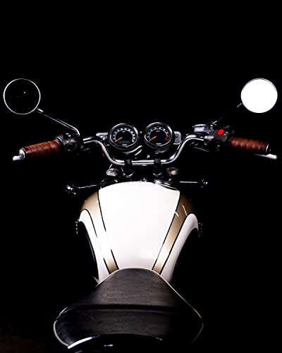 Trip Machine Company Motorcycle Handlebar Leather Grip Wrap Covers – Universal Throttle Grip Covers with Double Sided Tape – Anti-Slip Bike Handle Accessories - color: Cognac