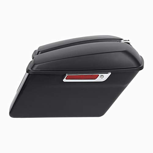 XFMT Motorcycle Saddlebags Hard Saddle Bags W/Chrome Latches & Liners For Harley Touring Road King Street Glide Road Glide Electra Glide 2014-2024, Matte Black - color: Standard-Matte Black