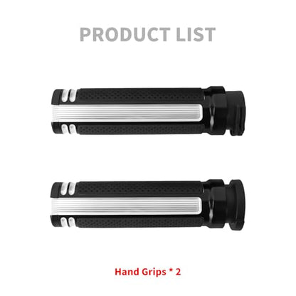 Motorcycle 1" Hand Grips Handlebar Grips Cable Throttle Fit for Harley Touring Street Glide Road King Road Glide Electra Glide Dyna Softail - color: #7 Black&White