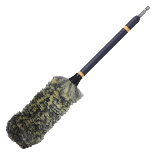 Mr. Detroit - Drill Wheel Brush w/Durable Soft Wool Microfiber Bristles and Steel Shaft for Car Tires, Wheels, Rims, Brakes and Any Other Narrow Spaces| Rim Brush Cleaning Tool w/Non-Scratch Bristle