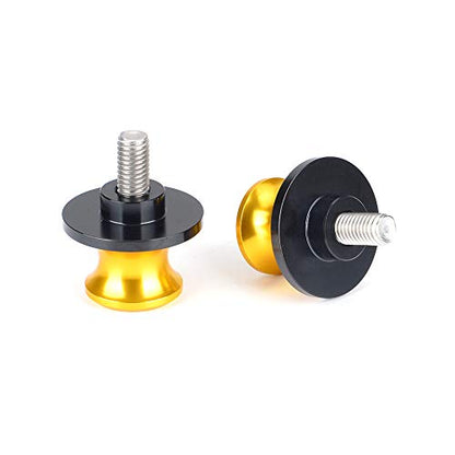 Goldfire 2Pcs 8MM M8 X1.5 Motorcycle Swing Arm Sliders Spools CNC Swing Arm Stand Screws For Kawasaki Z650 Z800 Z900 Z1000 Accessories(Yellow) - color: Yellow 8MM M8 X1.5 Swing Arm Stand Screw
